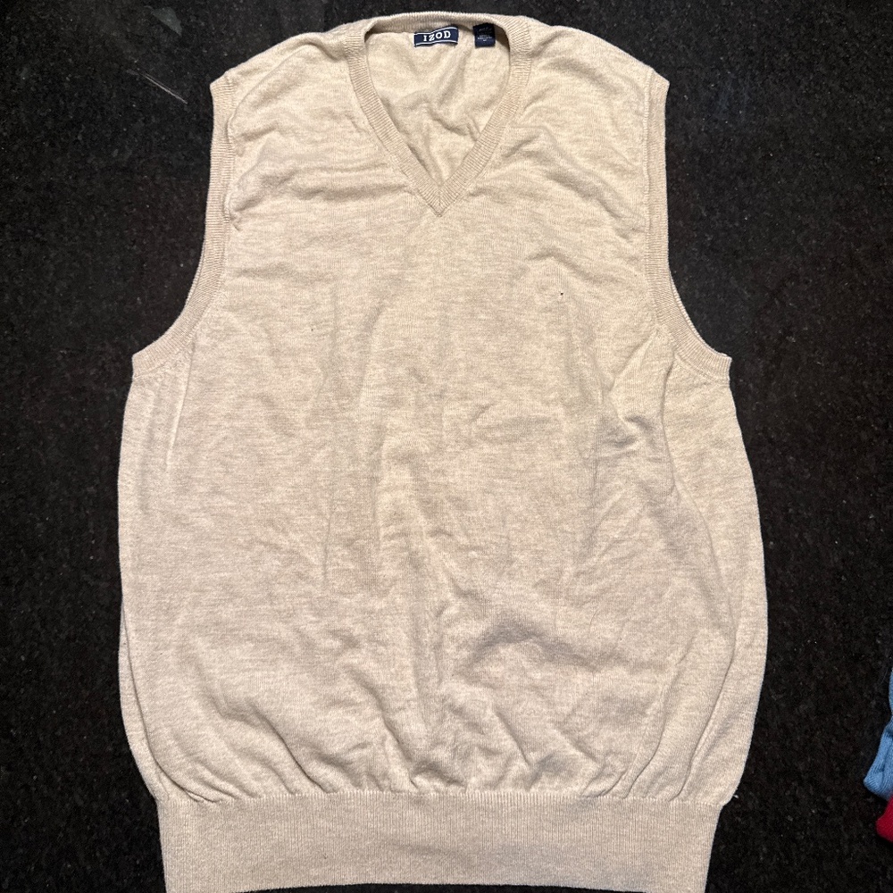Izod Medium Tan Sweater Vest